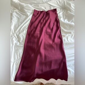 Zara Satin Effect Long Skirt